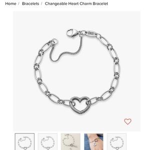 James Avery Silver Heart Link Bracelet